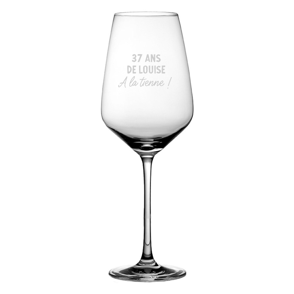 Verre à vin avec message femme 37 ans