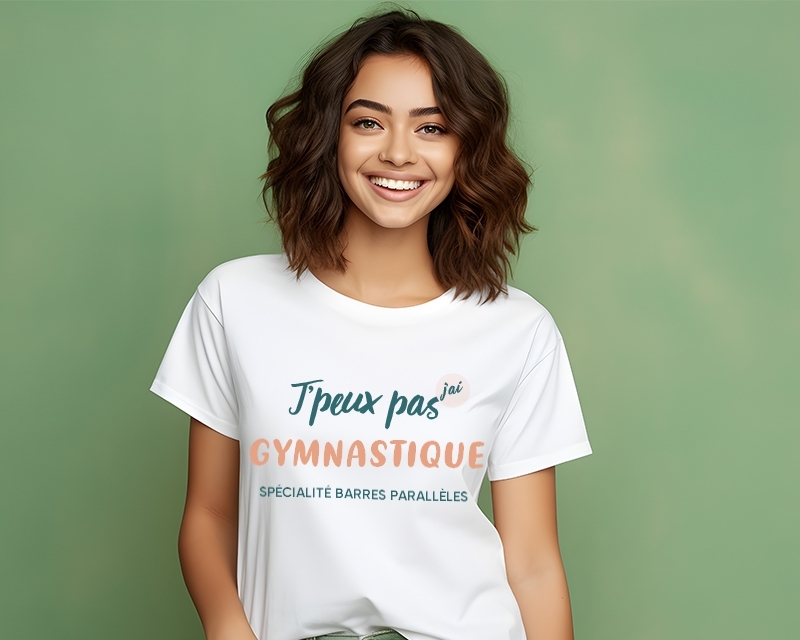 Tee shirt personnalisé femme - J'peux pas j'ai gymnastique