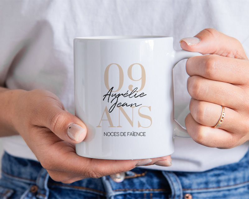 Mug personnalisé anniversaire de mariage - Noces de Faïence