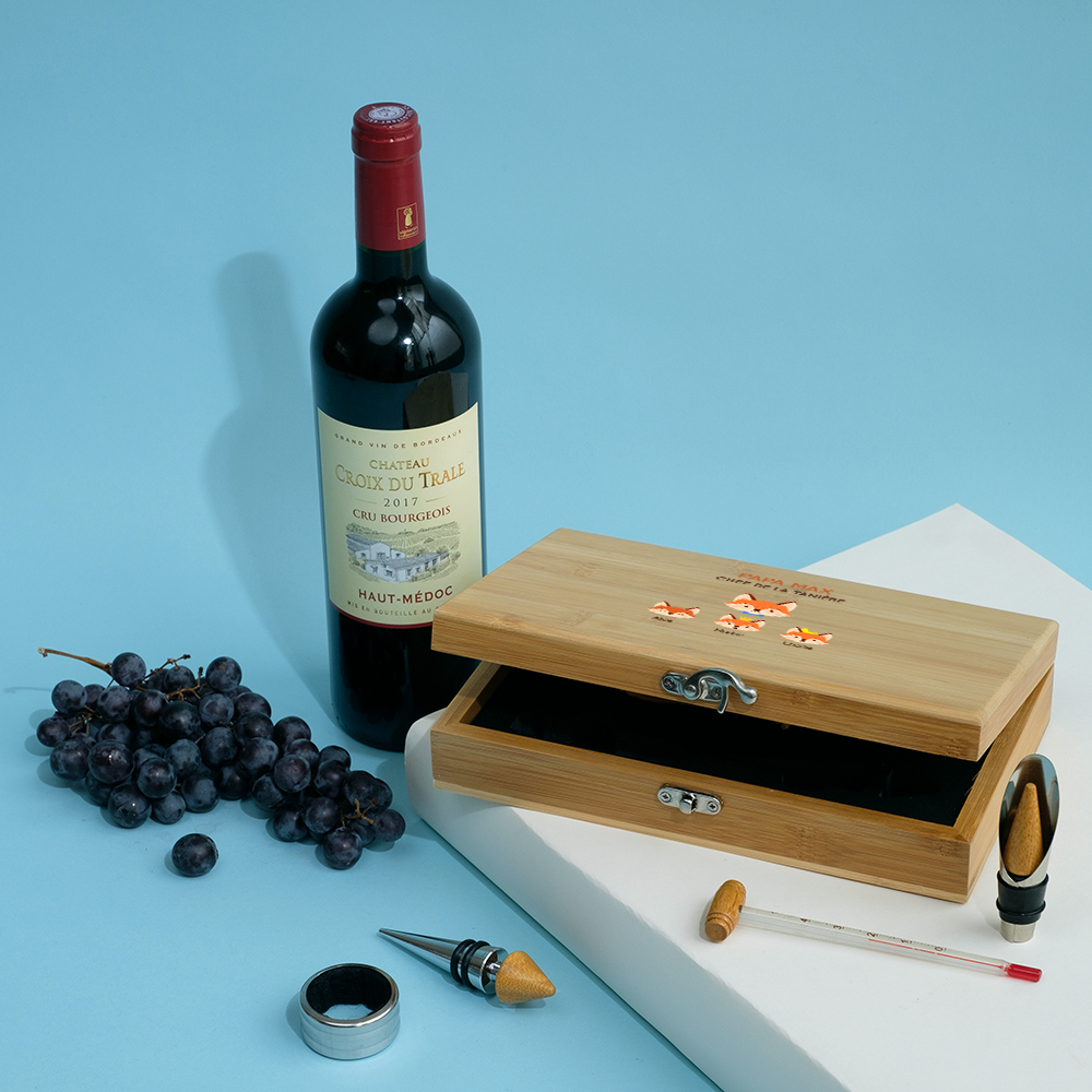 Coffret sommelier personnalisé - 5 accessoires - Papa Renard