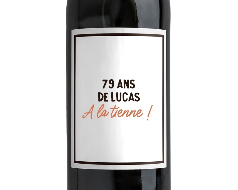 Bouteille de vin personnalisable homme 79 ans