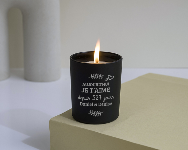 Bougie personnalisable parfumée - Aujourd'hui je t'aime depuis X jours