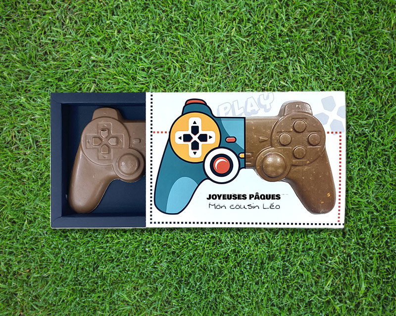 Manette de jeu en chocolat personnalisable