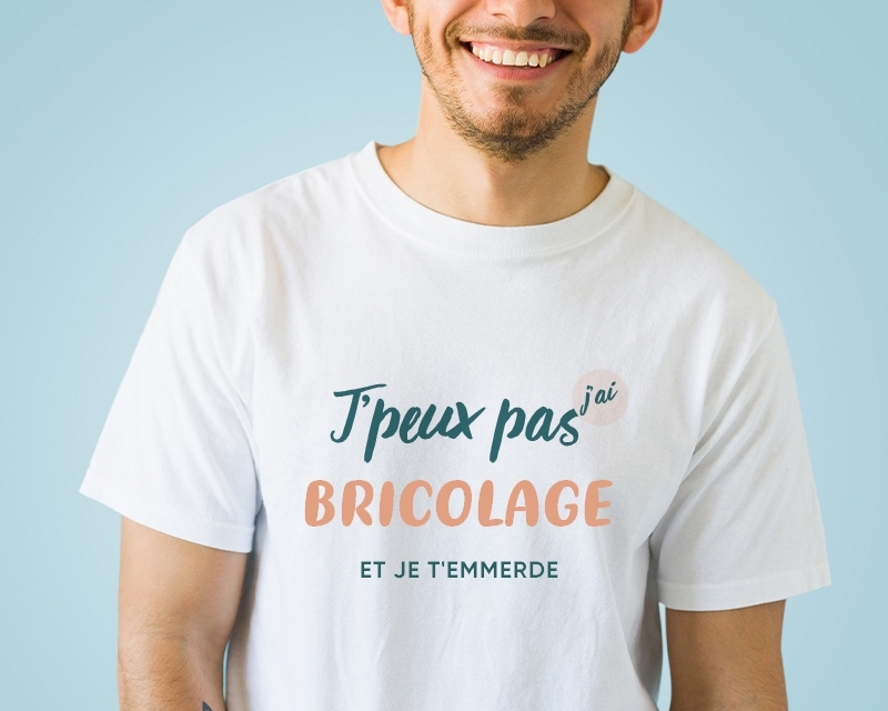 Tee shirt personnalisé homme - J'peux pas j'ai bricolage