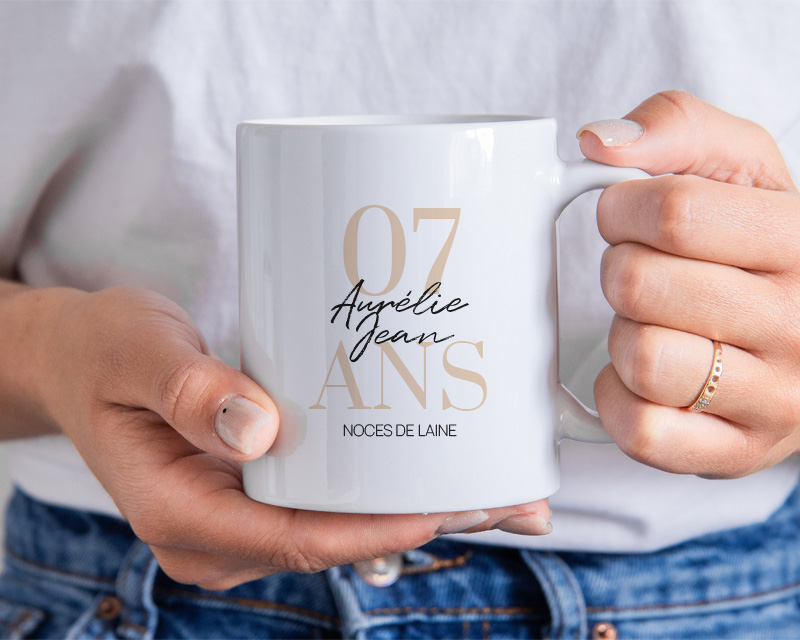 Mug personnalisé anniversaire de mariage - Noces de Laine