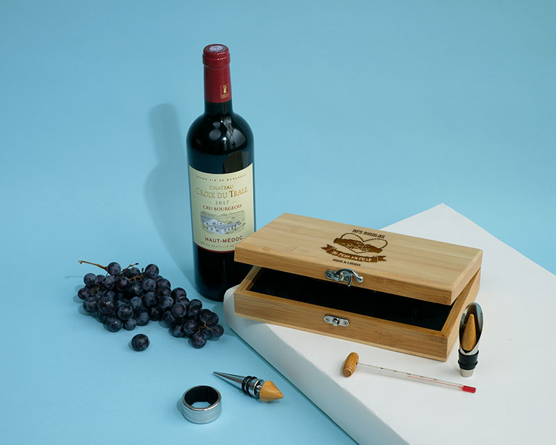 Coffret sommelier personnalisé - 5 accessoires - De Père en Fils / Fille