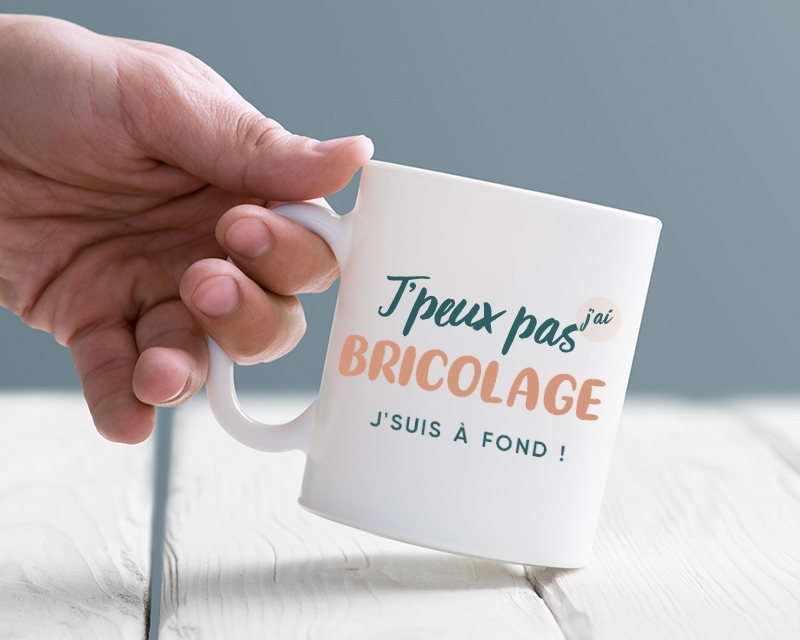 Mug personnalisé - J'peux pas j'ai bricolage