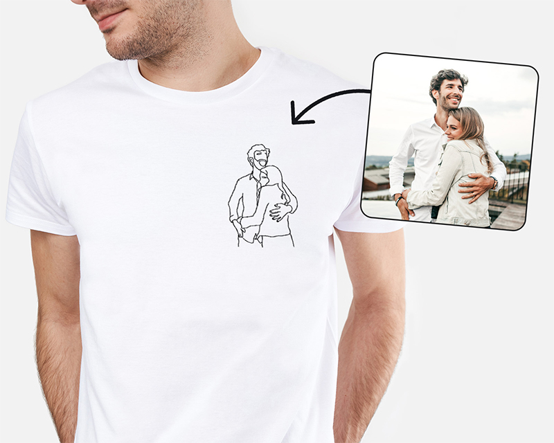 T-shirt homme personnalisé brodé - Photo