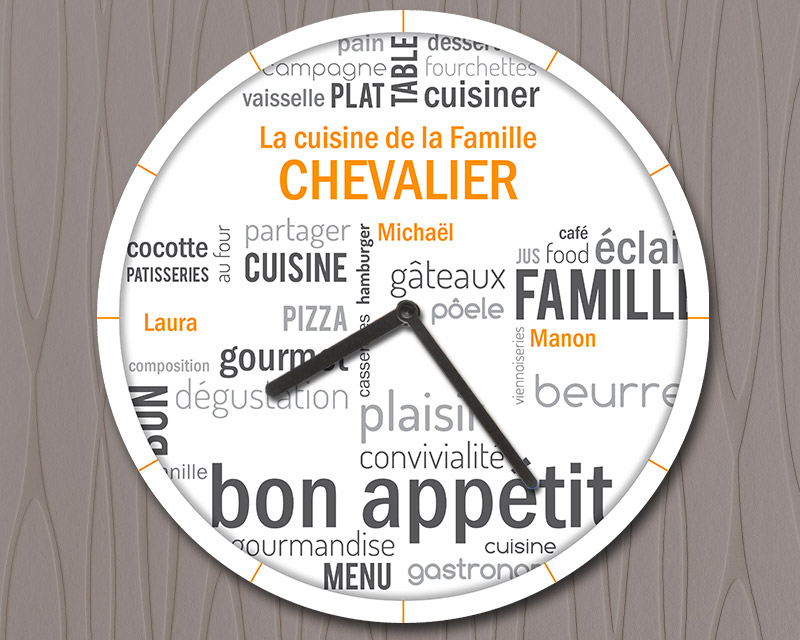 Horloge Petits mots pour la Cuisine