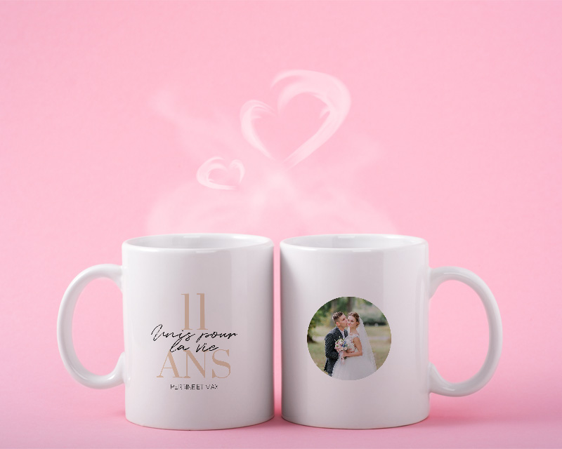 Mug personnalisé anniversaire de mariage - Noces de Corail