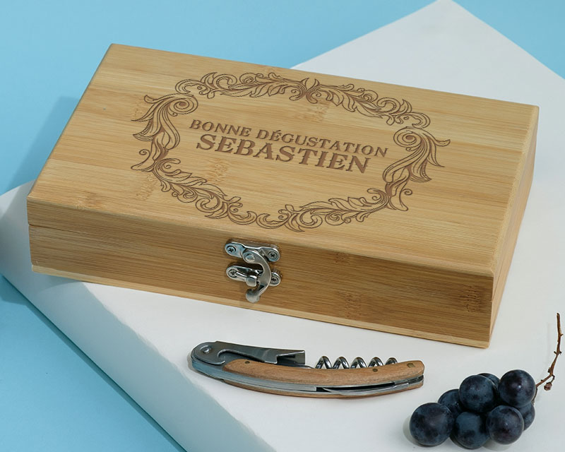 Coffret sommelier personnalisé - 5 accessoires - Bonne dégustation