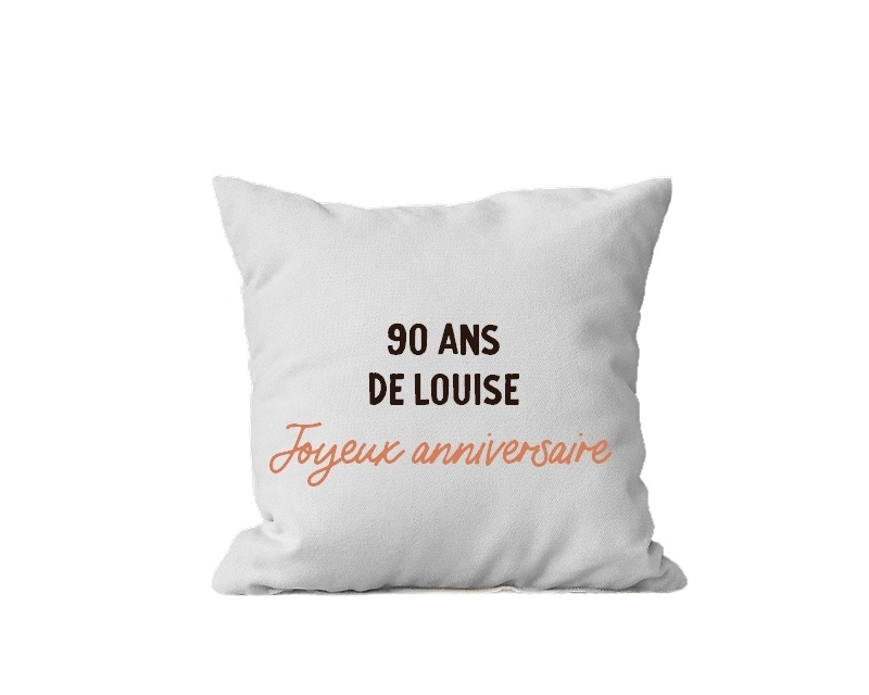 Coussin message personnalisable femme 90 ans