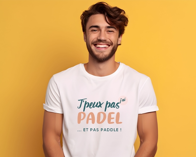 Tee shirt personnalisé homme - J'peux pas j'ai padel