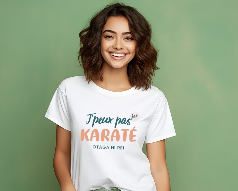 Tee shirt personnalisé femme - J'peux pas j'ai karaté