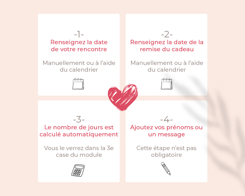 Lovebox - Boite à messages d'amour connectée - Aujourd'hui je t'aime depuis... jours