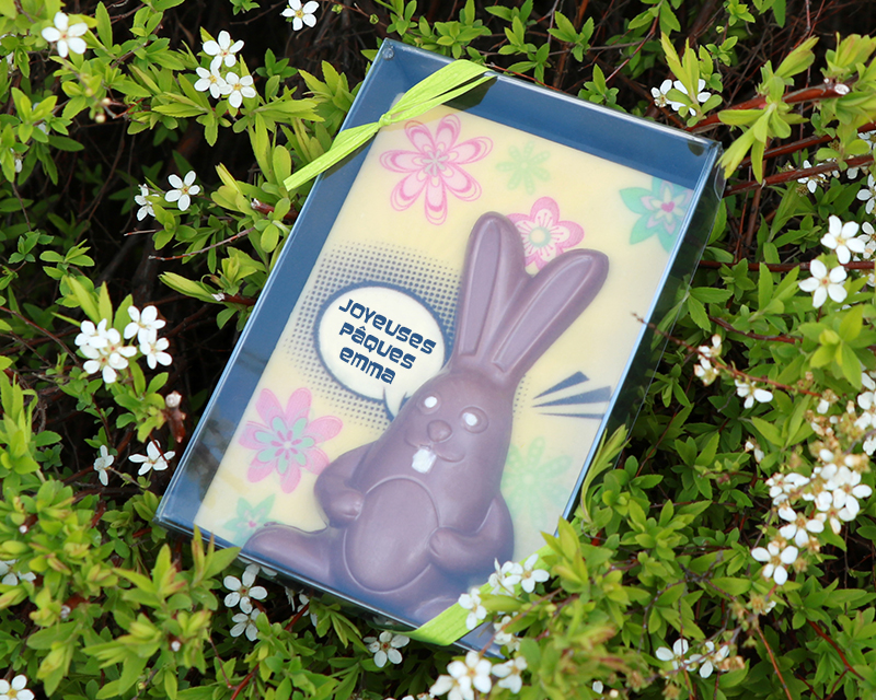 Lapin de Pâques en chocolat personnalisable