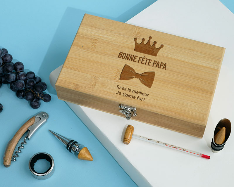 Coffret sommelier personnalisé - 5 accessoires - Papa Royal