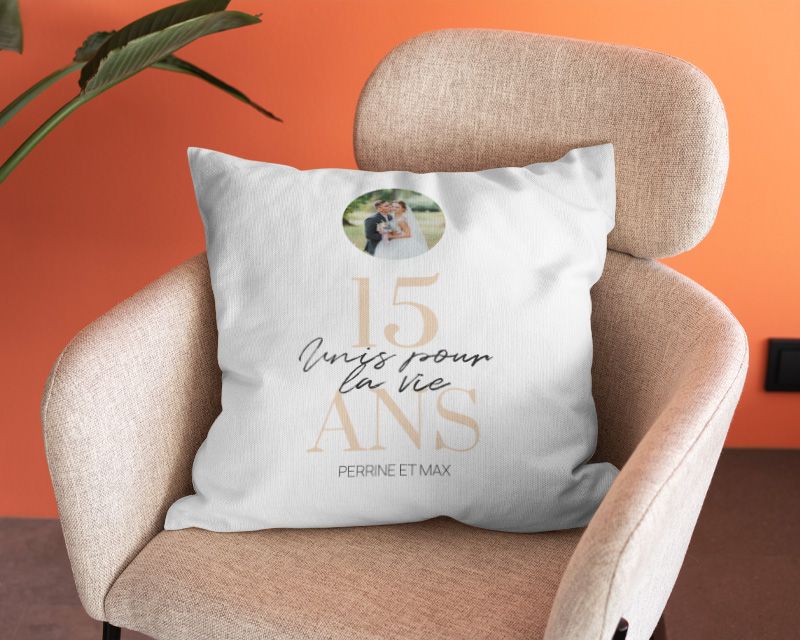 Coussin personnalisé anniversaire de mariage - Noces de Cristal