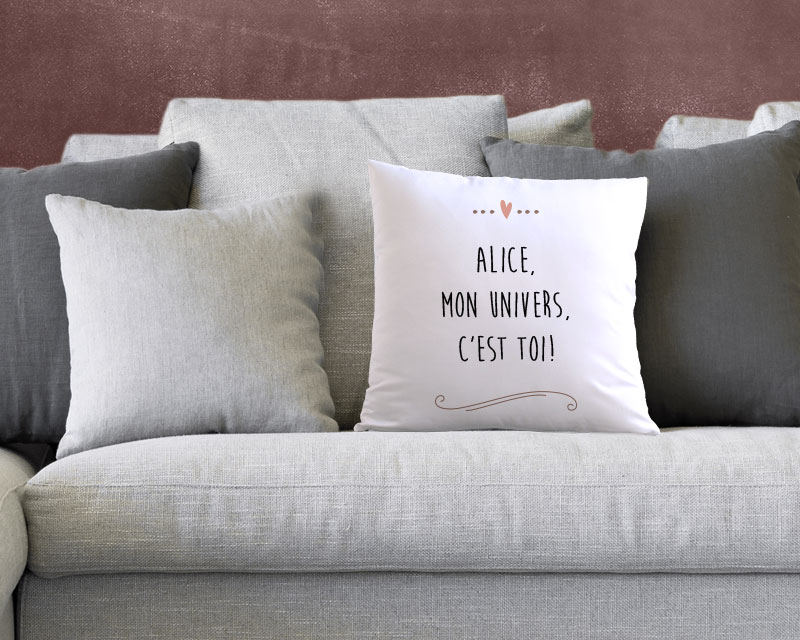 Coussin personnalisé - Message d'amour