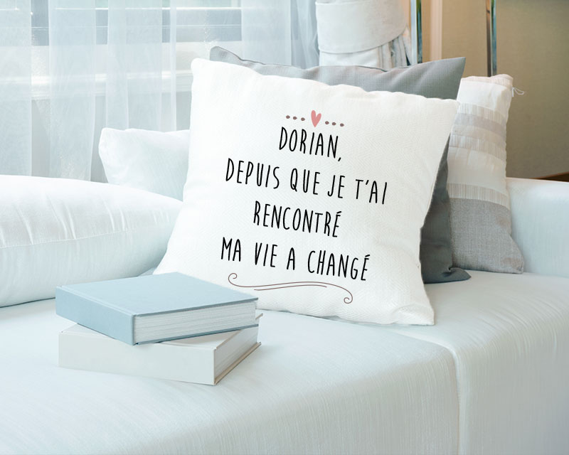 Coussin personnalisé - Message d'amour