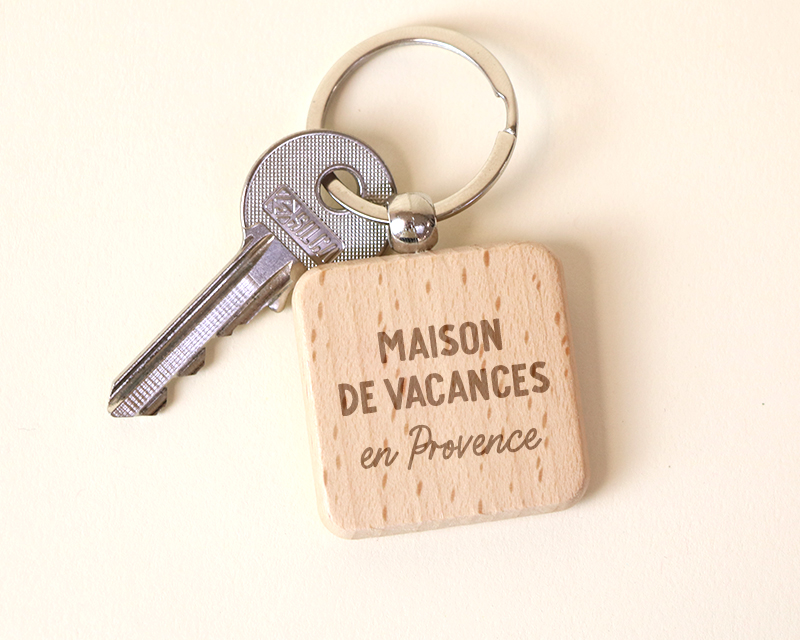 Porte-clés en bois personnalisé - Message