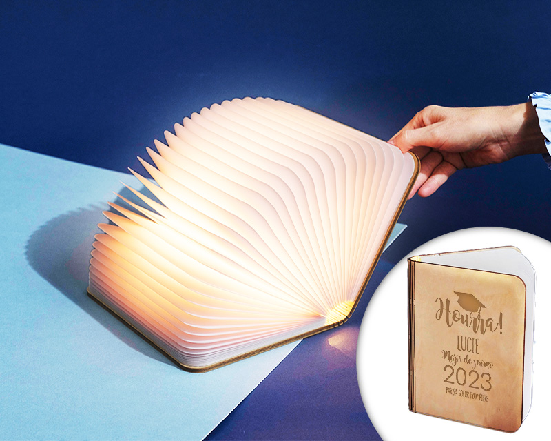 Lampe livre lumineux personnalisé - Diplômé(e)