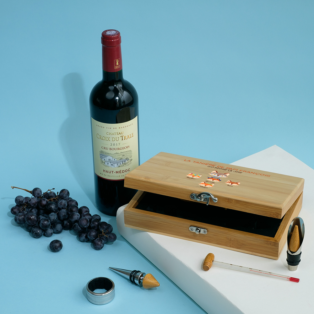 Coffret sommelier personnalisé - 5 accessoires - Papi Renard