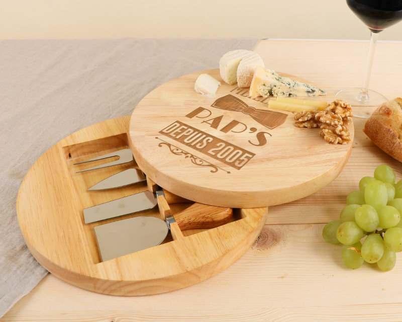 Set à fromage personnalisé en bois - Meilleur Grand-Père