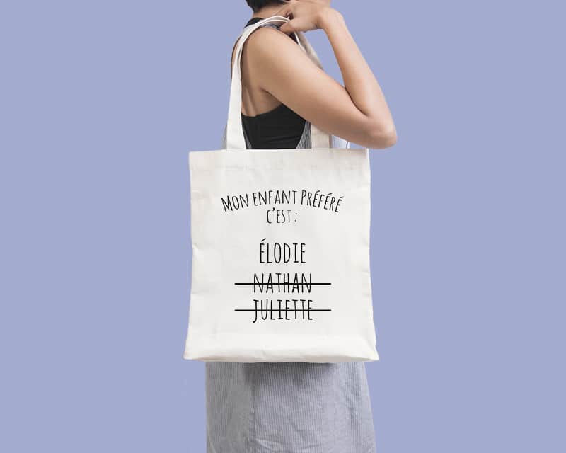 Tote bag Personnalisable - Mon enfant préféré - 100% coton naturel