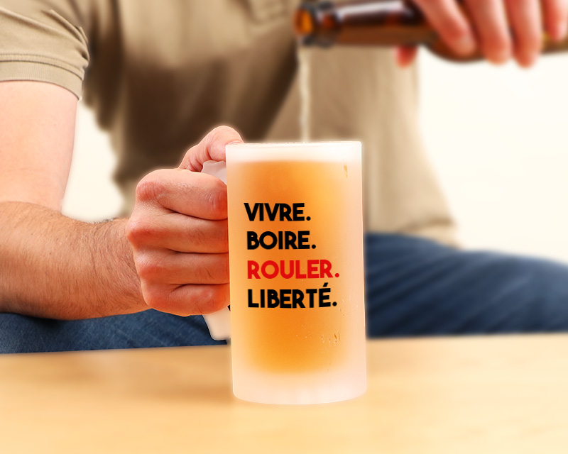 Chope de bière personnalisée - Message Moto