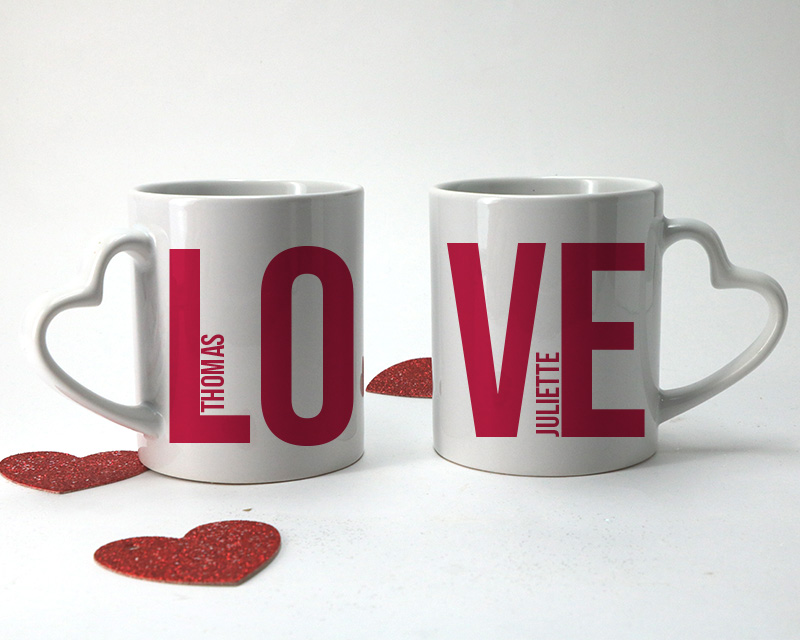 Duo de mugs personnalisés - Love