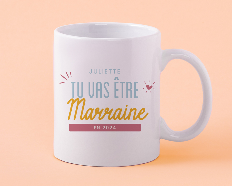 Mug personnalisé - Tu vas être marraine