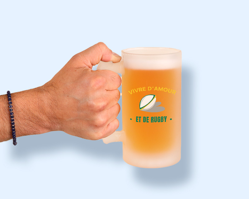 Chope de bière personnalisée - Passion Rugby