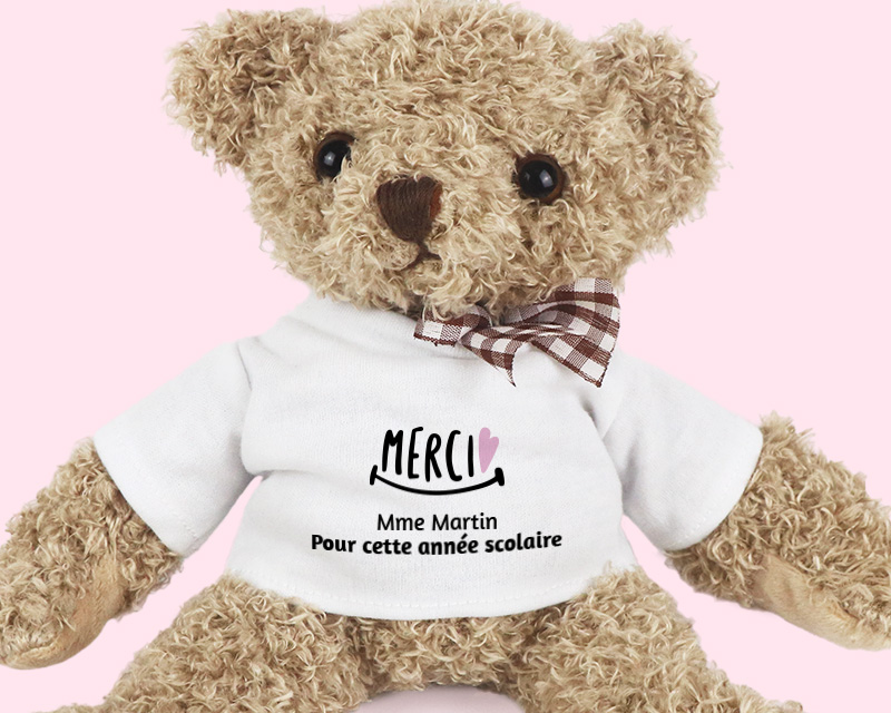 Ourson en peluche personnalisable - Remerciements