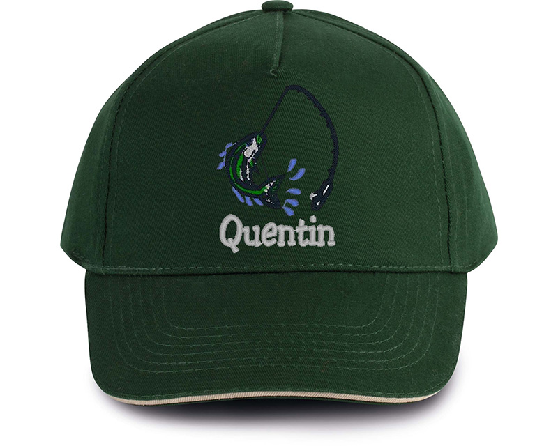 Casquette Personnalisable - Verte, bleue ou noire - Pêche