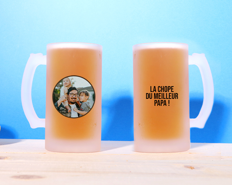 Chope de bière personnalisée - Photo et texte