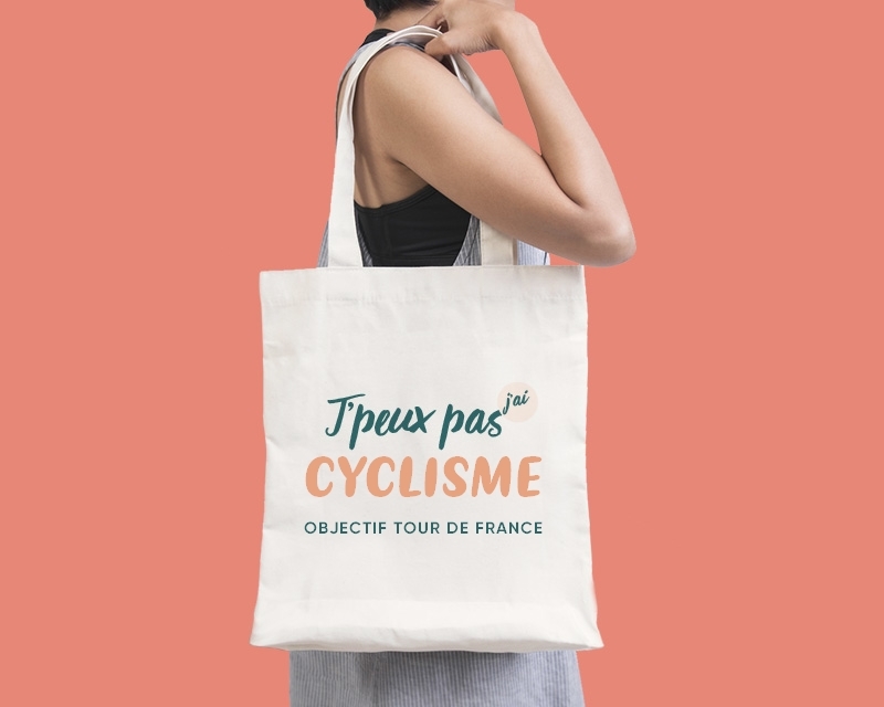 Tote bag personnalisable - J'peux pas j'ai cyclisme