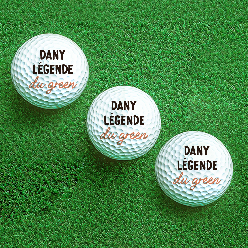 Balles de golf personnalisées (lot de 3) - Message