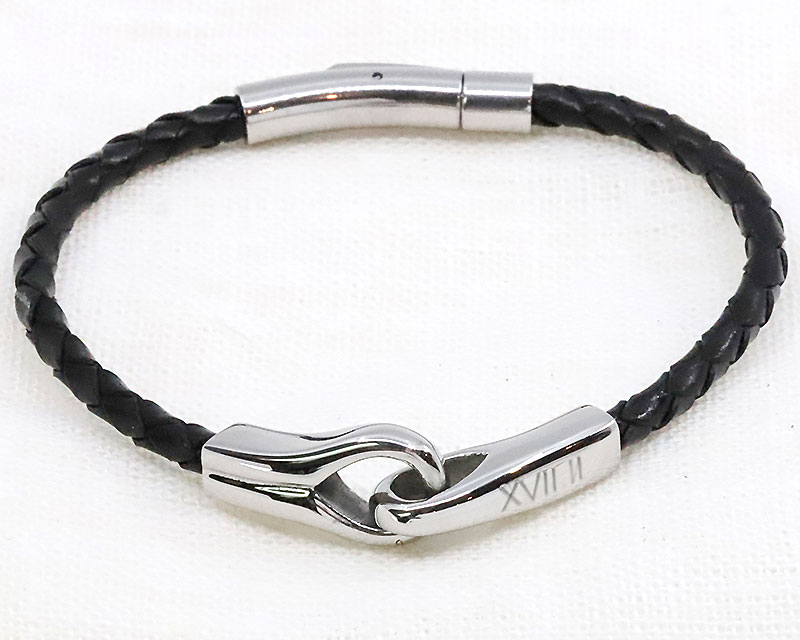 Bracelet Menottes en cuir et Acier