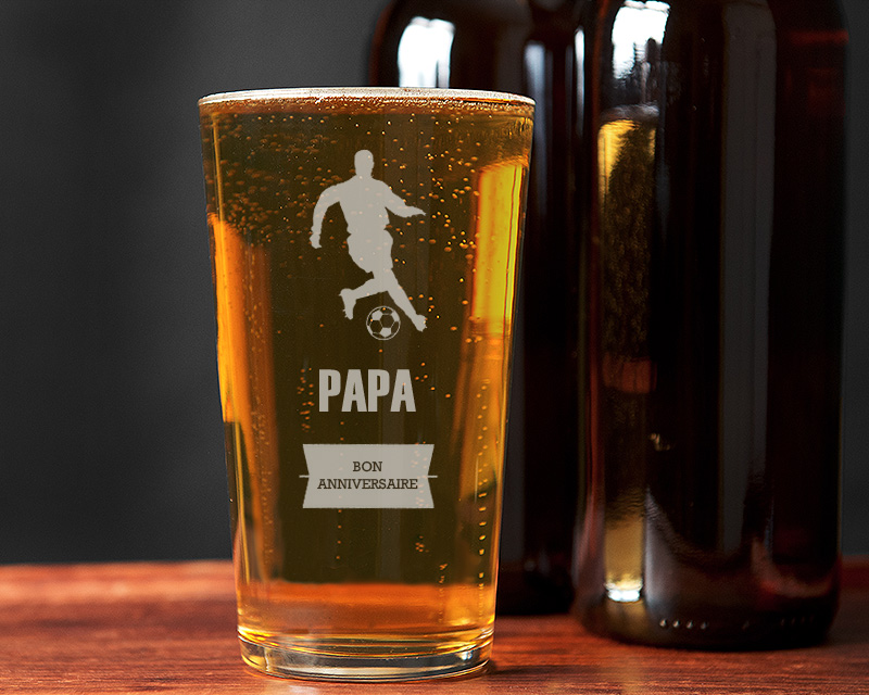 Verre à bière personnalisé prénom - Foot