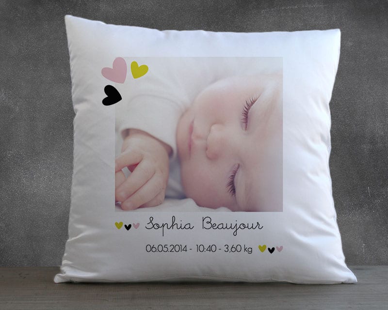 Coussin personnalisé photo - Naissance