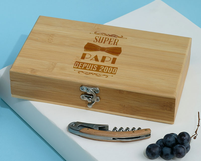 Coffret sommelier personnalisé - 5 accessoires - Meilleur Grand-Père