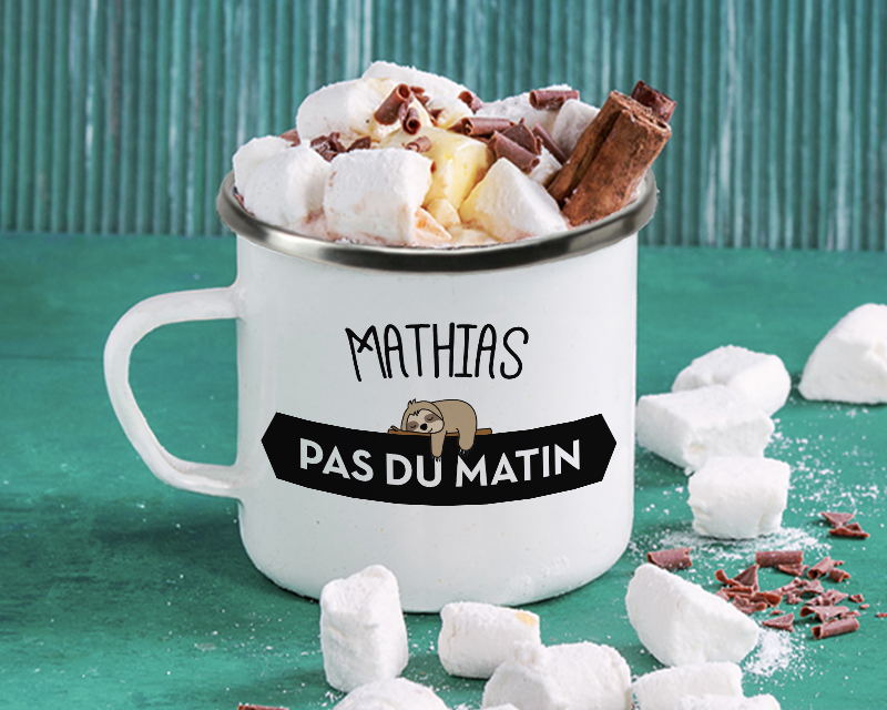 Mug émaillé personnalisé - Paresseux