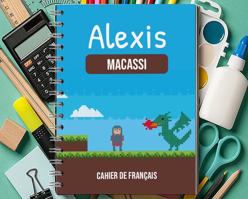 Cahier personnalisable - Jeux Vidéo Rétro - Version Garçon