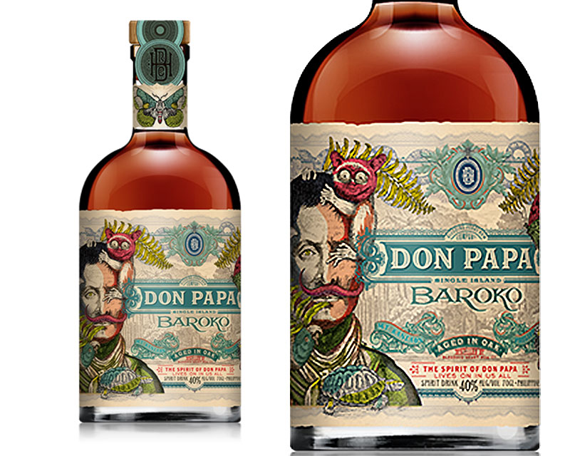 Bouteille de rhum Don Papa - Avec un verre personnalisé