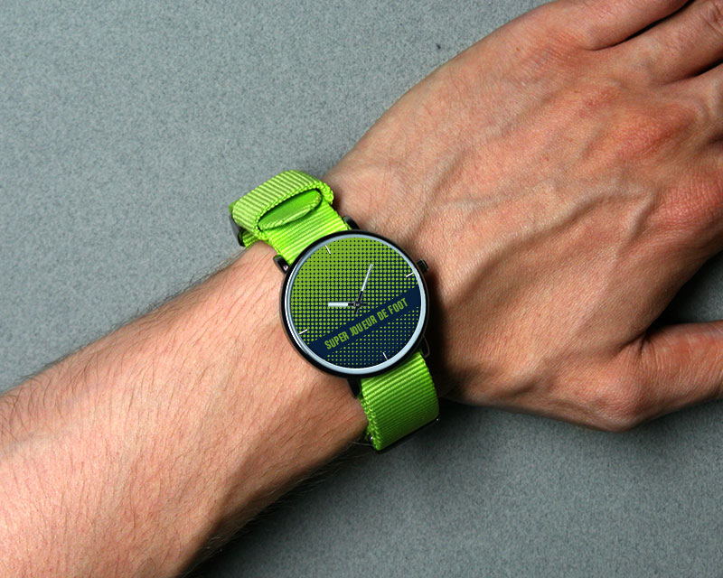 Montre duo Bleu vert Message