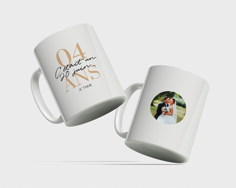 Mug personnalisé anniversaire de mariage - Noces de Cire