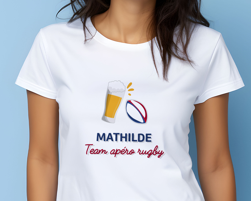 Tee shirt personnalisé femme - Apéro rugby