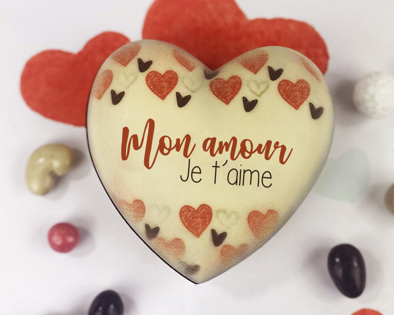 Coeur tout chocolat personnalisé - Amour