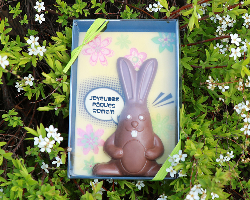 Lapin de Pâques en chocolat personnalisable